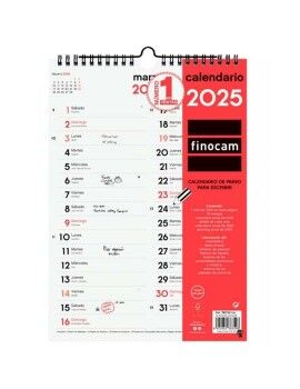 Calendario de pared Finocam Papel 2025 21 x 30 cm