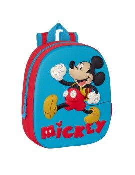 Mochila Escolar Mickey Mouse Clubhouse 3D 27 x 33 x 10 cm Rojo Azul