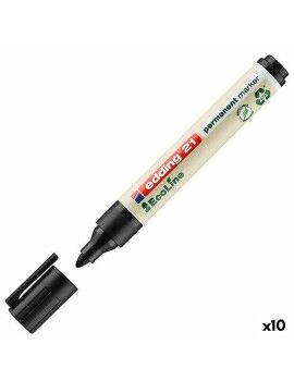 Rotulador permanente Edding 21 Ecoline Negro (10 Unidades)