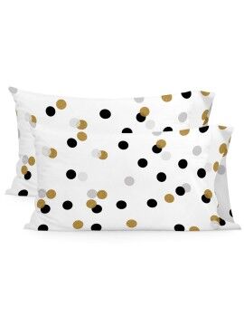 Capa de almofada HappyFriday Blanc Golden Dots Multicolor 50 x 75 cm (2 Unidades)