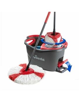 Mop with Bucket Vileda mop en steel Supermocio 3Action Branco Vermelho Microfibras