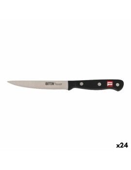 Cuchillo Pelador de Verduras Quttin Negro Plateado 12 cm (24 Unidades)