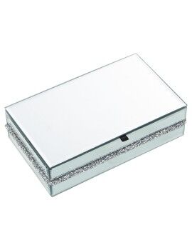 Caja-Joyero Alexandra House Living Gris Cristal Espejo 22 x 6 x 13 cm