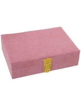 Caja-Joyero Alexandra House Living Rosa Textil 28 x 7 x 20 cm