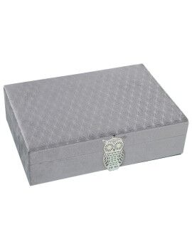 Caja-Joyero Alexandra House Living Gris Textil 28 x 7 x 20 cm