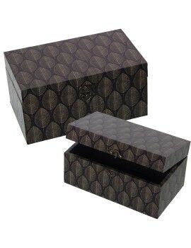 Juego de Cajas Decorativas Alexandra House Living Gris Madera 2 Piezas