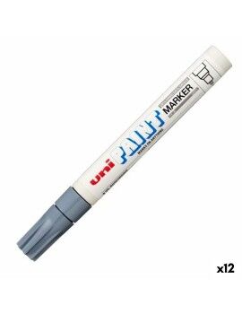 Rotulador permanente Uni-Ball PX-20 Gris (12 Unidades)