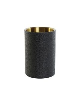 Arrefecedor de Garrafas DKD Home Decor Preto Dourado Aço inoxidável 12 x 12 x 18 cm