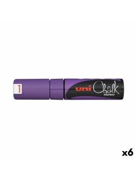 Marcadores de giz líquido Uni-Ball PWE-8K Violeta (6 Peças) (6 Unidades)