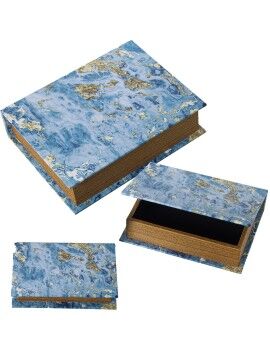 Juego de Cajas Decorativas Alexandra House Living Azul Madera 3 Piezas