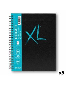 Bloc de dibujo Canson XL Aquarelle 34 Hojas Blanco A5 5 Unidades 300 g/m² 148 x 210 mm