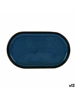 bandeja de aperitivos La Mediterránea Chester Azul Oval 25,3 x 13,5 x 2,6 cm (12 Unidades)