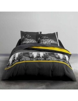 Conjunto de Lençóis TODAY Preto Amarelo Cama dupla 220 x 240 cm