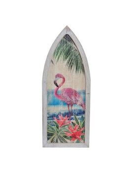 Decoração de Parede DKD Home Decor Madeira Flamimgo rosa Tropical