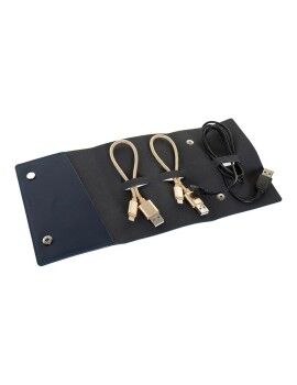 Organizador de Cables DKD Home Decor Negro Multicolor Camel Poliuretano 29 x 1 x 14 cm (4 Unidades)