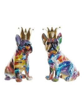 Figura Decorativa DKD Home Decor 18,5 x 11,5 x 23,5 cm Multicolor Cão (2 Unidades)