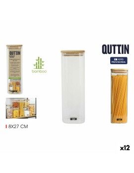 Bote Quttin Bambú Cuadrado 1,3 L 8 x 27 cm (12 Unidades)