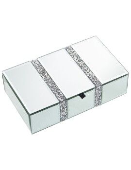 Caja-Joyero Alexandra House Living Gris Cristal Espejo 21 x 6 x 13 cm