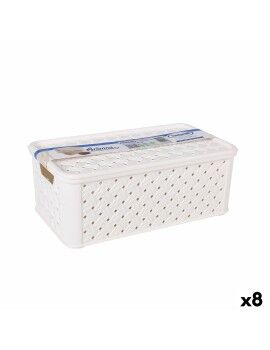 Caja de Almacenaje con Tapa Tontarelli Arianna Plástico Blanco 4 L 29 x 16,6 x 11,2 cm (8 Unidades)