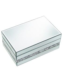 Guarda-Joias Alexandra House Living Cinzento Cristal Espelho 22 x 9 x 14 cm