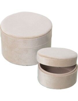 Juego de Cajas Decorativas Alexandra House Living Crema Textil 2 Piezas