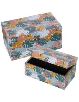 Juego de Cajas Decorativas Alexandra House Living Multicolor Madera 2 Piezas