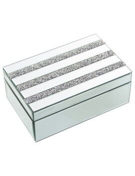 Caja-Joyero Alexandra House Living Gris Cristal Espejo 22 x 9 x 14 cm