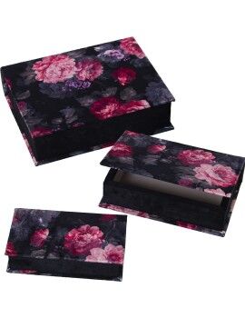 Juego de Cajas Decorativas Alexandra House Living Negro Textil 3 Piezas