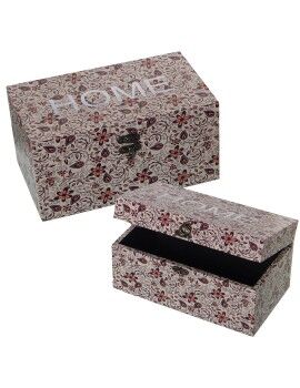 Juego de Cajas Decorativas Alexandra House Living Multicolor Madera 2 Piezas