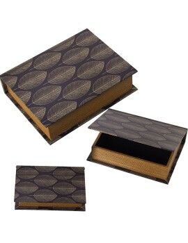 Juego de Cajas Decorativas Alexandra House Living Gris Madera 3 Piezas