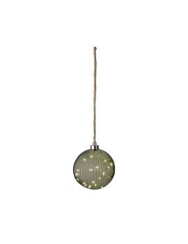 Bola de Natal Lumineo Verde Juta Cristal Ø 14 cm Para pendurar MicroLED