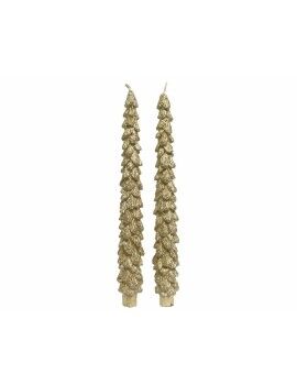 Velas Lifetime Dourado Pinheiro Ø 3,5 x 26,5 cm (2 Unidades)