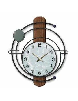 Reloj de Pared DKD Home Decor Negro Hierro Madera MDF (60 x 4.5 x 60 cm)