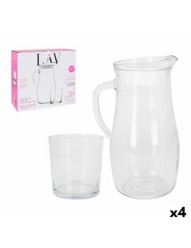 Set de jarra con vasos LAV Jarra Vasos Cristal (7 Piezas) (4 Unidades) (7 pcs)