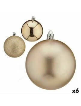 Conjunto de bolas de Natal champagne Plástico Ø 8 cm (6 Unidades)