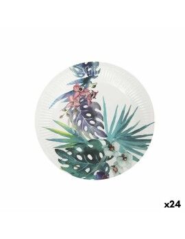 Conjunto de pratos Algon Descartáveis Cartão Tropical 10 Peças 20 cm (24 Unidades)