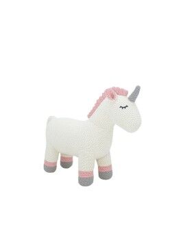 Peluche Crochetts AMIGURUMIS MINI Blanco Gris Unicornio 46 x 36 x 16 cm