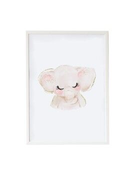 Cuadro Crochetts Multicolor Madera MDF 33 x 43 x 2 cm Elefante