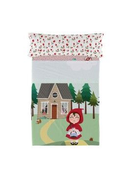 Juego de Sábanas HappyFriday Mr Fox Red Riding Hood Multicolor Cama de 80/90 2 Piezas