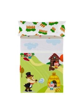 Conjunto de Lençóis HappyFriday Mr Fox Piggys Multicolor Solteiro 2 Peças