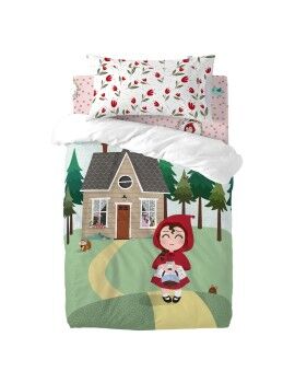 Conjunto de capa de edredom HappyFriday Mr Fox Red riding hood  Multicolor Berço de Bebé 2 Peças