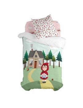 Conjunto de capa de edredom HappyFriday Mr Fox Red riding hood  Multicolor Solteiro 2 Peças