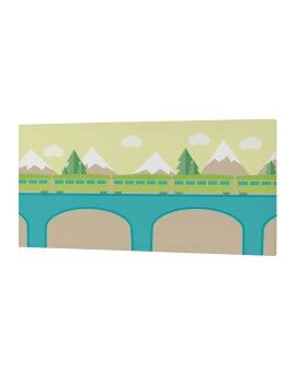 Lienzo HappyFriday Happynois Train Multicolor 27 x 54 cm