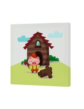 Lienzo HappyFriday Mr Fox Piggys Multicolor 27 x 27 cm