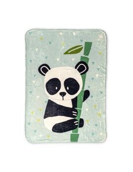 Manta HappyFriday Moshi Moshi Panda Garden Blue Multicolor Microfibra 110 x 140 cm