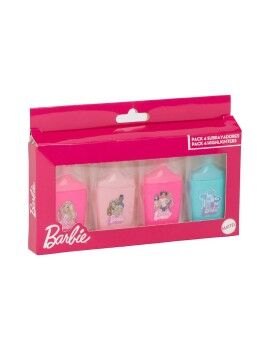 Conjunto de Marcadores Fluorescentes Barbie Cor de Rosa 4 Peças