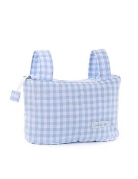 Bolsa organizadora para carrinho de bebê Mi bollito Azul Vichy 15 x 18 x 45 cm