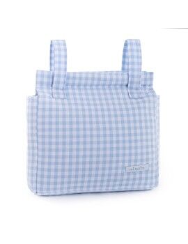 Bolsa organizadora para carrinho de bebê Mi bollito Azul Vichy 10 x 35 x 35 cm