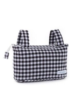 Bolsa organizadora para carrinho de bebê Mi bollito Preto Vichy 15 x 18 x 45 cm