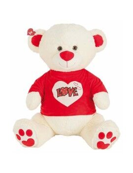 Oso de Peluche Love Purpurina Camiseta Beige 90 cm